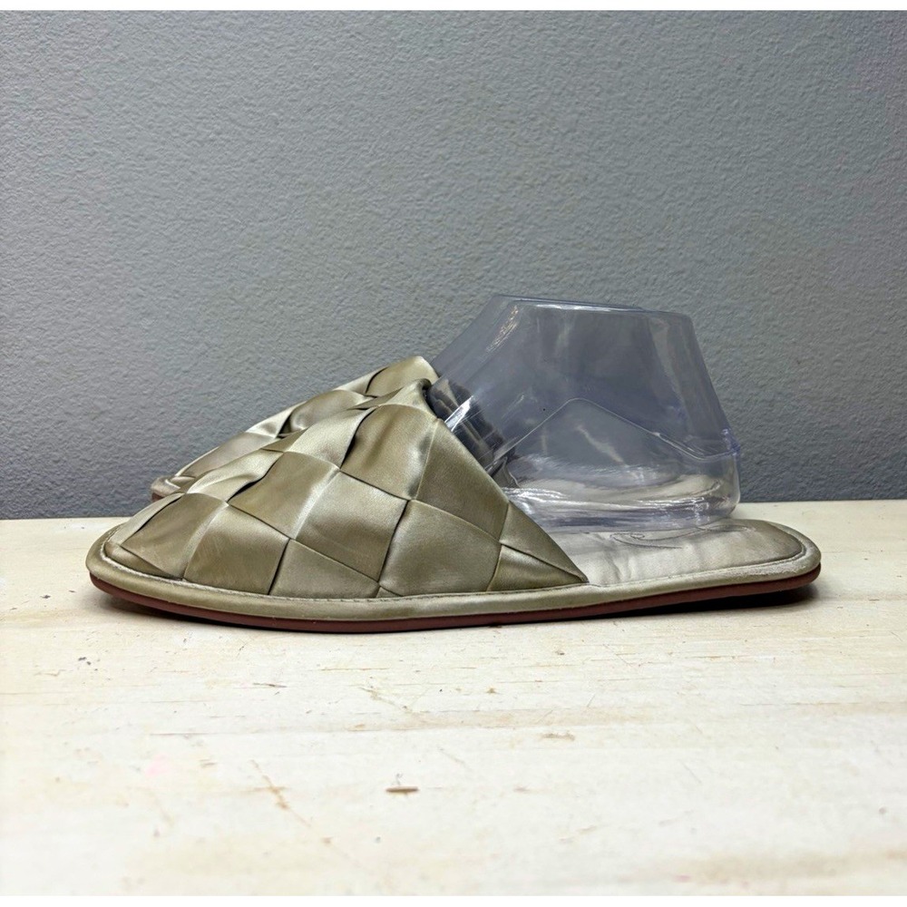 Sam Edelman Silver Satin RYHS Woven Mules Size 9